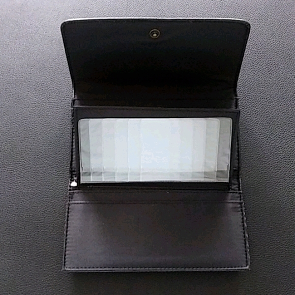 Solid Black wallet with white embroidery - Picture 4 of 6